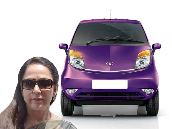 ಟಾಟಾ ನ್ಯಾನೋಗೆ ಮನ ಸೋತ ಸೌಂದರ್ಯ ರಾಣಿ ಹೇಮಾ ಮಾಲಿನಿ