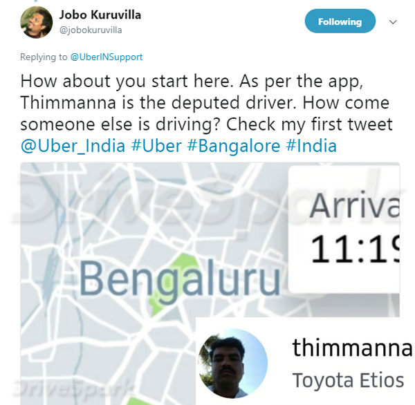 ಉಬರ್ ಚಾಲಕನ ದುರ್ವತನೆಯಿಂದ ಬಯಲಾಯ್ತು ಮತ್ತೊಂದು ಸ್ಪೋಟಕ ಮಾಹಿತಿ..!!