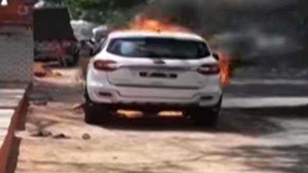 ತಾಂತ್ರಿಕ ದೋಷದಿಂದಾಗಿ ನಡುರಸ್ತೆಯಲ್ಲೇ ಹೊತ್ತಿ ಉರಿದ ಹೊಸ ಫೋರ್ಡ್ ಎಂಡೀವರ್...