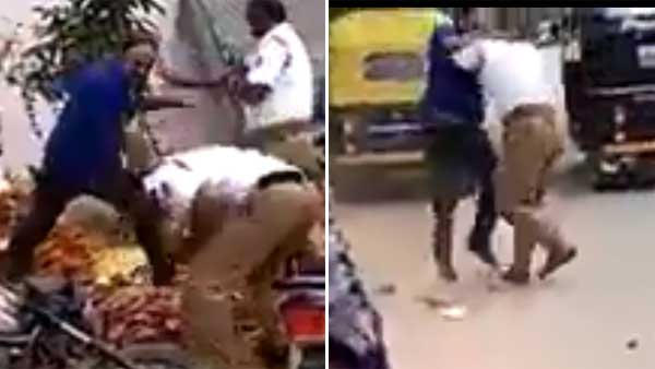 ಕುಡಿತ ಮತ್ತಿನಲ್ಲಿ ಟ್ರಾಫಿಕ್ ಪೊಲೀಸರಿಗೆ ಹಿಗ್ಗಾಮುಗ್ಗ ಥಳಿಸಿದ ವಕೀಲ..!