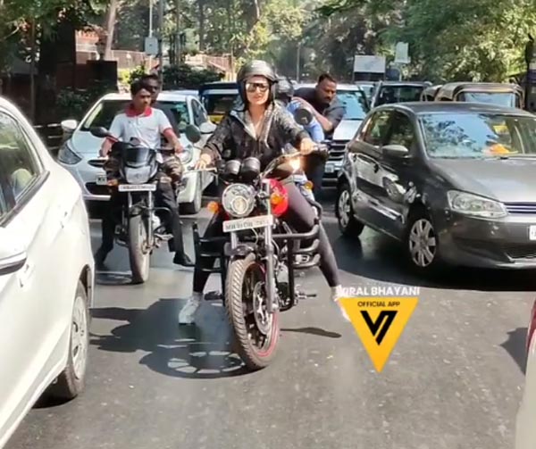 ರಾಯಲ್ ಎನ್ಫೀಲ್ಡ್ ಬೈಕ್ ಚಾಲನೆ ಮಾಡಿದ ನಟಿ ಸೋನಾಕ್ಷಿ ಸಿನ್ಹಾ