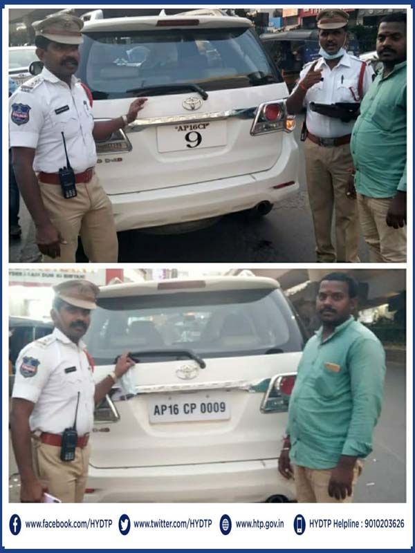 ದೋಷಪೂರಿತ ನಂಬರ್ಪ್ಲೇಟ್ ಹೊಂದಿದ್ದ ಕಾರಿಗೆ ಪೊಲೀಸರು ಮಾಡಿದ್ದೇನು?