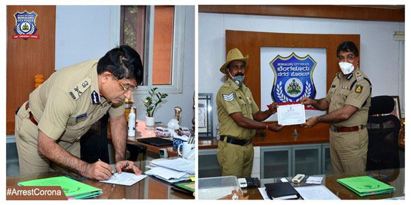ಲಾಕ್ಡೌನ್ ನಡುವೆಯೂ ಮಾನವೀಯತೆ ಮೆರೆದ ಬೆಂಗಳೂರು ಪೊಲೀಸ್