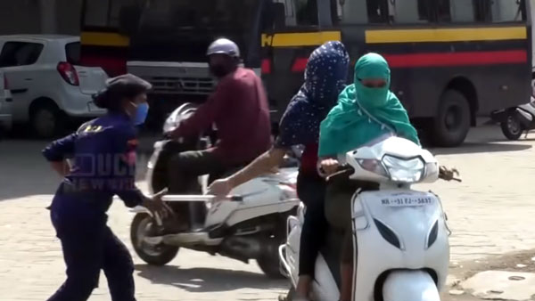 ಲಾಕ್ಡೌನ್ ಎಫೆಕ್ಟ್: ತಪ್ಪಿಸಿಕೊಳ್ಳಲು ಯತ್ನಿಸಿ ತಗ್ಲಾಕಿಕೊಂಡ ಯುವತಿಯರು..!