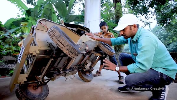 10 ವರ್ಷದ ಮಗನಿಗಾಗಿ ವಿಶಿಷ್ಟ ರೀತಿಯ ಕಾರು ತಯಾರಿಸಿದ ಅಪ್ಪ