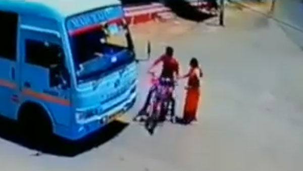 ಸಮಯಪ್ರಜ್ಞೆಯಿಂದ ಬೈಕ್ ಸವಾರರ ಪ್ರಾಣ ಉಳಿಸಿದ ಬಸ್ ಚಾಲಕ