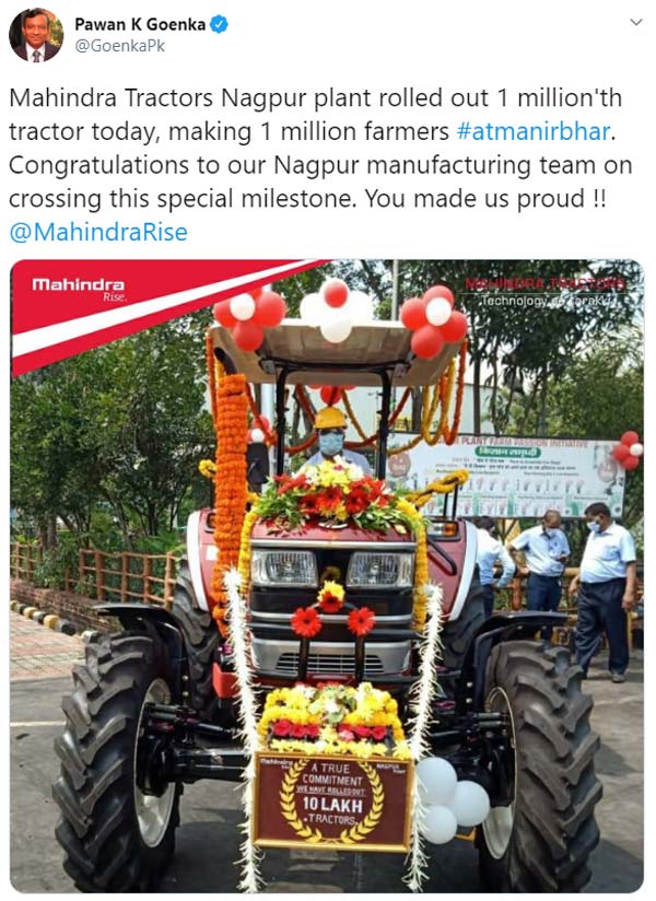 ಲಾಕ್ಡೌನ್ ಎಫೆಕ್ಟ್: ಭಾರೀ ಪ್ರಮಾಣದಲ್ಲಿ ಏರಿಕೆ ಕಂಡ ಮಹೀಂದ್ರಾ ಟ್ರಾಕ್ಟರ್ ಮಾರಾಟ