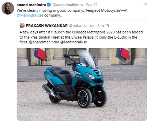ಫ್ರಾನ್ಸ್ ಅಧ್ಯಕ್ಷರ ಭದ್ರತಾ ಪಡೆ ಸೇರಿದ ಮಹೀಂದ್ರಾ ಕಂಪನಿಯ ಸ್ಕೂಟರ್
