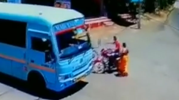 ಸಮಯಪ್ರಜ್ಞೆಯಿಂದ ಬೈಕ್ ಸವಾರರ ಪ್ರಾಣ ಉಳಿಸಿದ ಬಸ್ ಚಾಲಕ