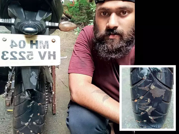 ಹೊಸ ಟಯರ್ ಬೆಲೆಗಿಂತ ಪಂಕ್ಚರ್ ಗೆ ಹೆಚ್ಚು ಹಣ ತೆತ್ತ ಬೈಕ್ ಸವಾರ
