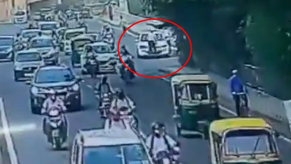 ಮರುಕಳಿಸಿದ ಸಂಚಾರಿ ಪೊಲೀಸ್ - ಕಾರು ಚಾಲಕರ ಬಾನೆಟ್ ಪ್ರಹಸನ