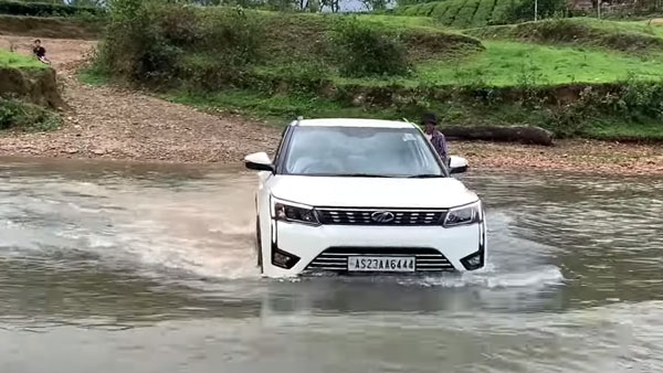 ವೇಗವಾಗಿ ಹರಿಯುತ್ತಿರುವ ನದಿ ನೀರಿನಲ್ಲಿ ಸರಾಗವಾಗಿ ಹೊರ ಬಂದ ಮಹೀಂದ್ರಾ ಎಕ್ಸ್ಯುವಿ300