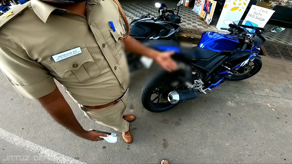 ಬೈಕಿನ ಮಡ್ ಗಾರ್ಡ್ ತೆಗೆದು ಹಾಕಿದ ಯುವಕನಿಗೆ ದಂಡ ವಿಧಿಸಿದ ಸಾರಿಗೆ ಇಲಾಖೆ