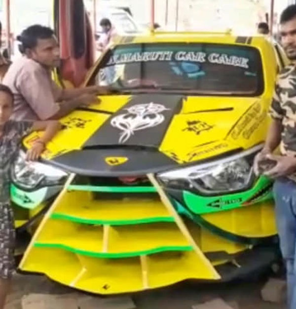 ಹಳೆಯ ಮಾರುತಿ ಸ್ವಿಫ್ಟ್ ಕಾರನ್ನು ಲ್ಯಾಂಬೊರ್ಗಿನಿ ಸೂಪರ್ ಕಾರಿನಂತೆ ಮಾಡಿಫೈಗೊಳಿಸಿದ ಮೆಕ್ಯಾನಿಕ್