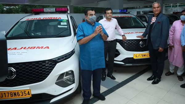 ಎಂಟು ಹೆಕ್ಟರ್ ಆ್ಯಂಬುಲೆನ್ಸ್ ದೇಣಿಗೆ ನೀಡಿದ ಎಂಜಿ ಮೋಟಾರ್