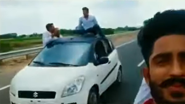 ವೈರಲ್ ಆಯ್ತು ಯುವಕರು ಕಾರಿನ ಮೇಲೆ ಸ್ಟಂಟ್ ಮಾಡುತ್ತಿರುವ ವೀಡಿಯೊ