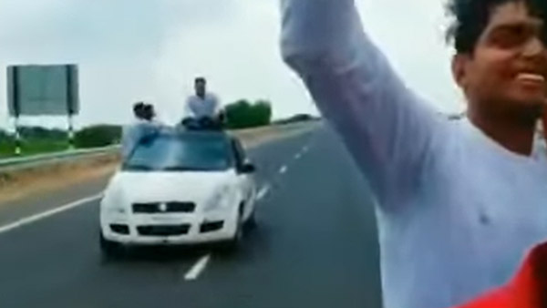ವೈರಲ್ ಆಯ್ತು ಯುವಕರು ಕಾರಿನ ಮೇಲೆ ಸ್ಟಂಟ್ ಮಾಡುತ್ತಿರುವ ವೀಡಿಯೊ