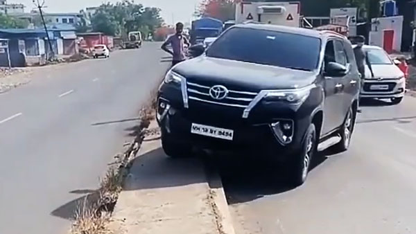 ಟ್ರಾಫಿಕ್ ಜಾಮ್ನಲ್ಲಿ ಸಿಲುಕಿದ್ದ ಟೊಯೊಟಾ ಫಾರ್ಚೂನರ್ ಸರಾಗವಾಗಿ ಮುಂದೆ ಸಾಗಿದ್ದು ಹೀಗೆ