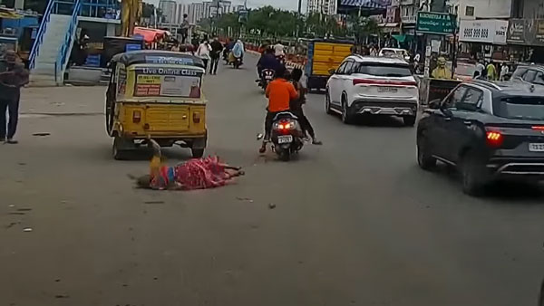 ವಯೋ ವೃದ್ಧೆಗೆ ಗುದ್ದಿ ಪರಾರಿಯಾದ ಅಪ್ರಾಪ್ತ ವಯಸ್ಕ ಸ್ಕೂಟರ್ ಸವಾರ