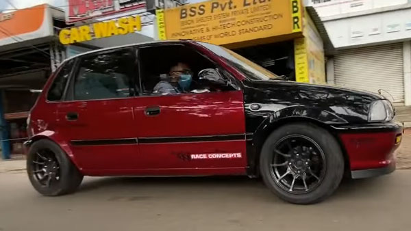 ರೇಸ್ ಕಾನ್ಸೆಪ್ಟ್ನಲ್ಲಿ ಮಾಡಿಫೈಗೊಂಡು ಮಿಂಚುತ್ತಿದೆ ಮಾರುತಿ ಜೆನ್ ಕಾರು