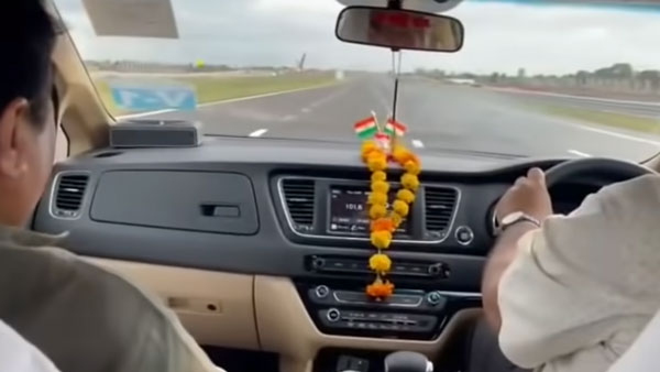ಕಾಮಗಾರಿ ಹಂತದಲ್ಲಿರುವ ಎಕ್ಸ್ಪ್ರೆಸ್ವೇನಲ್ಲಿ 170 ಕಿ.ಮೀ ವೇಗದಲ್ಲಿ ಚಲಿಸಿದ ಸಾರಿಗೆ ಸಚಿವರ ಕಾರು