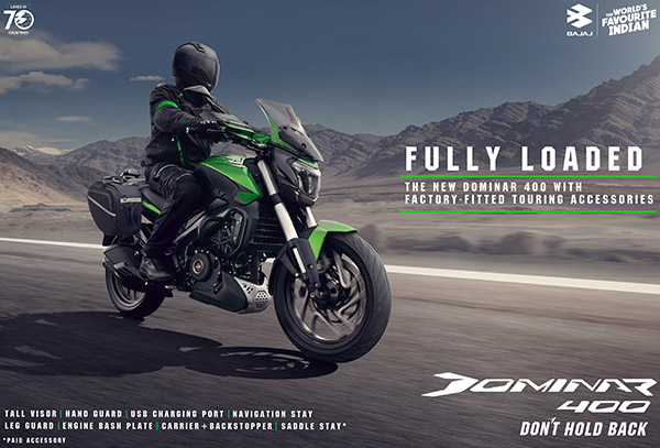 ಭಾರತದಲ್ಲಿ Bajaj Dominar 400 ಬೈಕ್ ಬಿಡುಗಡೆ: ಬೆಲೆ ರೂ.2.17 ಲಕ್ಷ