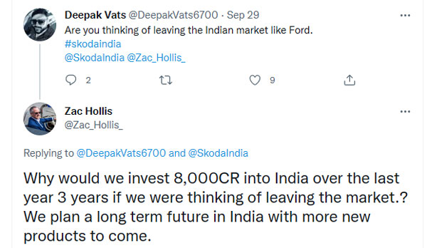 ದೇಶ ತೊರೆಯುವ ಬಗ್ಗೆ ಸ್ಪಷ್ಟನೆ ನೀಡಿದ Skoda ಕಂಪನಿ ನಿರ್ದೇಶಕ