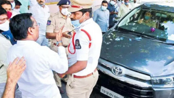 ತಮ್ಮ ಕಾರಿಗೆ ದಂಡ ವಿಧಿಸಿದ ಪೊಲೀಸರನ್ನು ಸನ್ಮಾನಿಸಿದ ಸಚಿವ