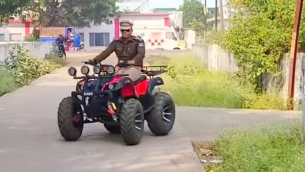 ದಂಡ ವಿಧಿಸುವ ಬದಲು ಎಟಿವಿಯಲ್ಲಿ ಸವಾರಿ ಮಾಡಿದ ಪೊಲೀಸ್ ಅಧಿಕಾರಿ