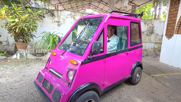 ಆಕರ್ಷಕ ಎಲೆಕ್ಟ್ರಿಕ್ ಕಾರನ್ನು ನಿರ್ಮಿಸಿದ 67 ವರ್ಷದ ವೃದ್ಧ: 60 ಕಿಮೀ ಪ್ರಯಾಣಿಸಲು ರೂ.5 ವೆಚ್ಚ