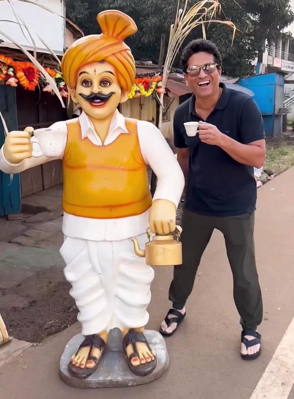 ಸಾಮಾನ್ಯ ಕಾರಿನಲ್ಲಿ ಬಂದು ಬೆಳಗಾವಿಯ ಗೂಡಂಗಡಿಯಲ್ಲಿ ಟೀ ಕುಡಿದು ಸಮಯ ಕಳೆದ ಕ್ರಿಕೆಟ್ ದೇವರು
